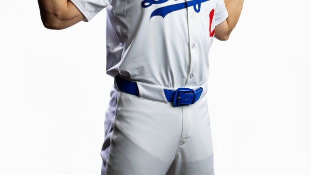 Shohei Ohtani at Dodgers media day.